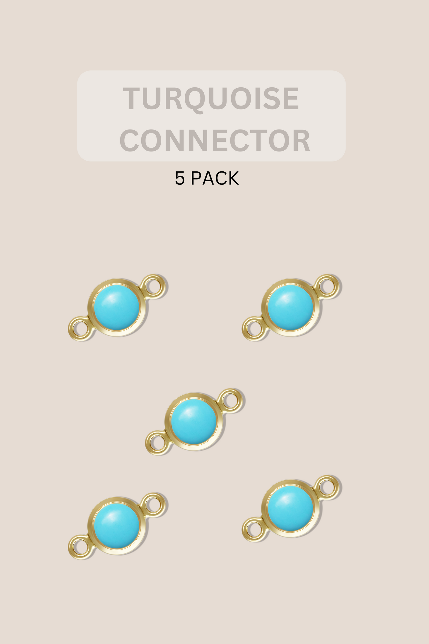 4mm Gold Filled Turquoise Connector (5 pieces)
