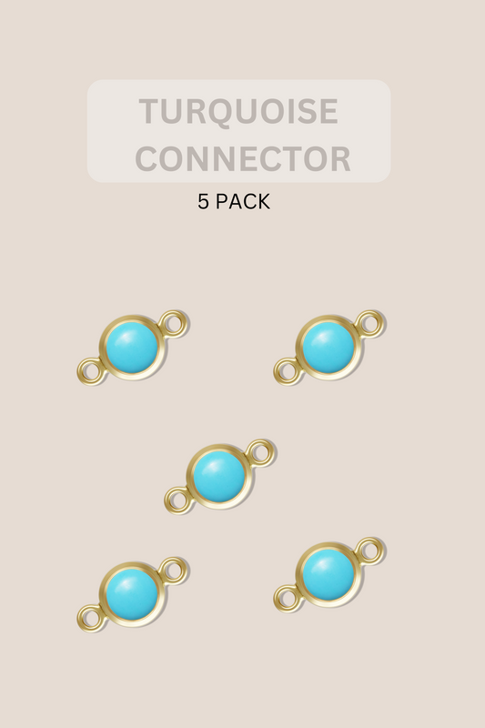 4mm Gold Filled Turquoise Connector (5 pieces)