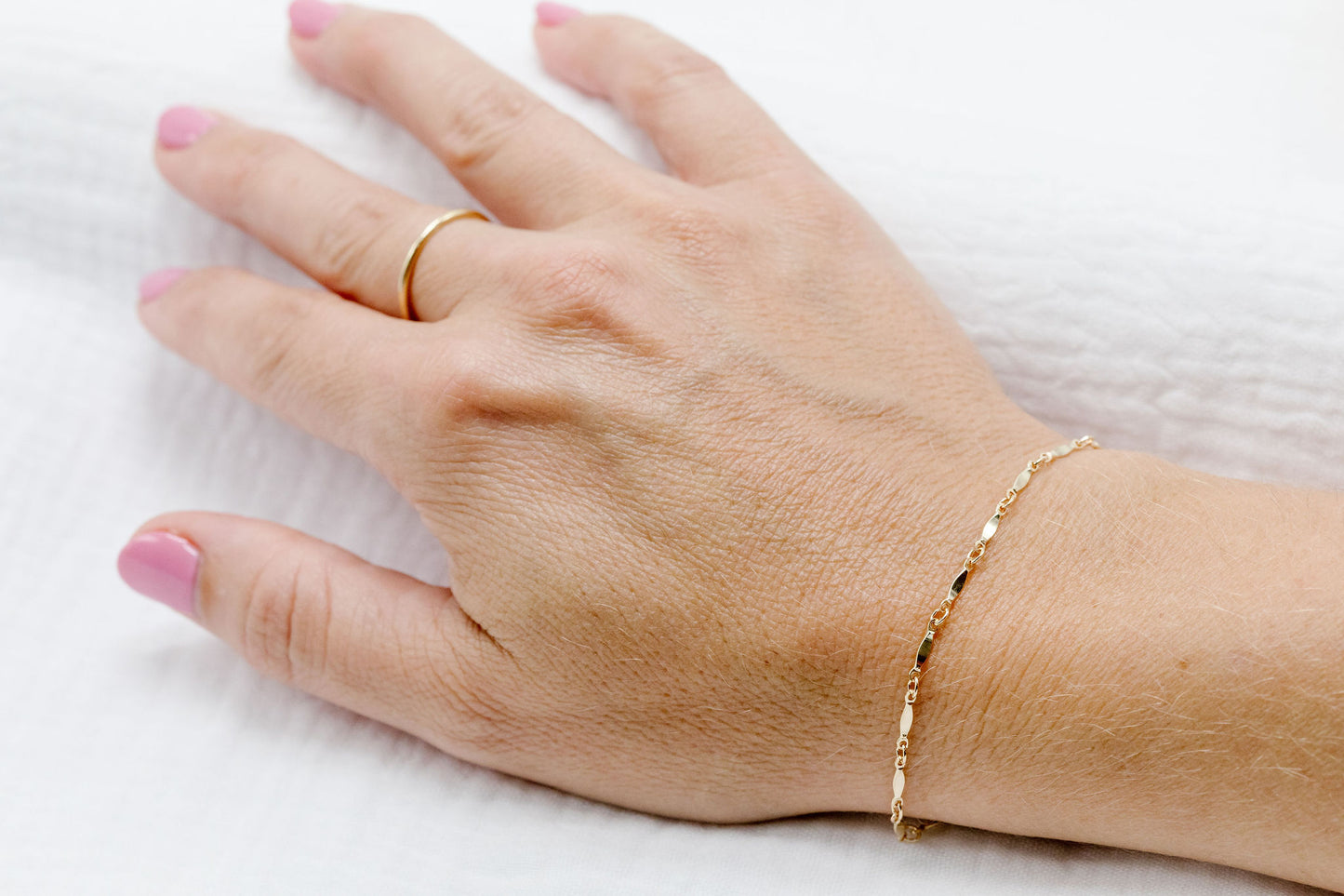 Gold Filled Dapped Bar Chain
