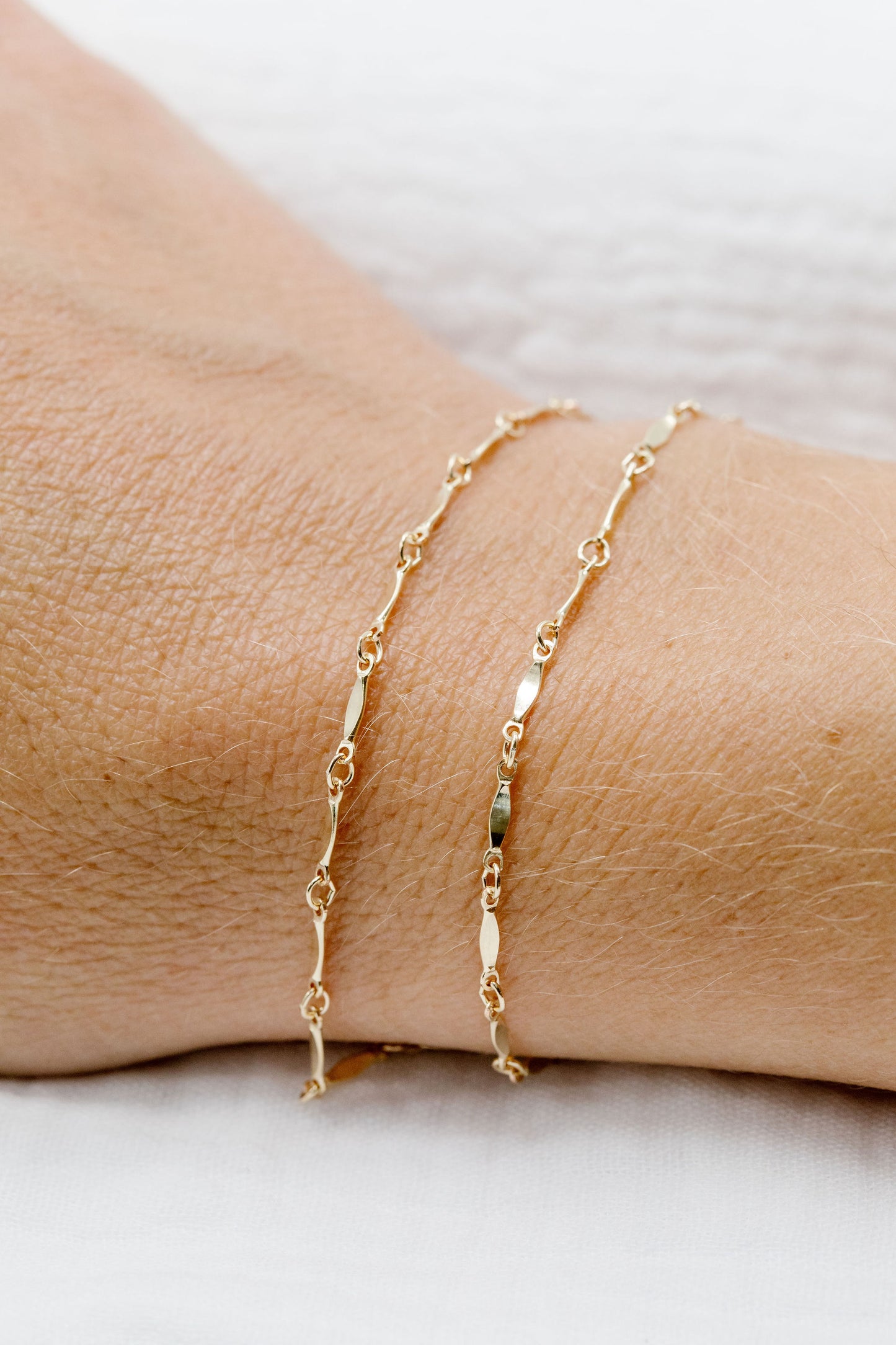 Gold Filled Dapped Bar Chain