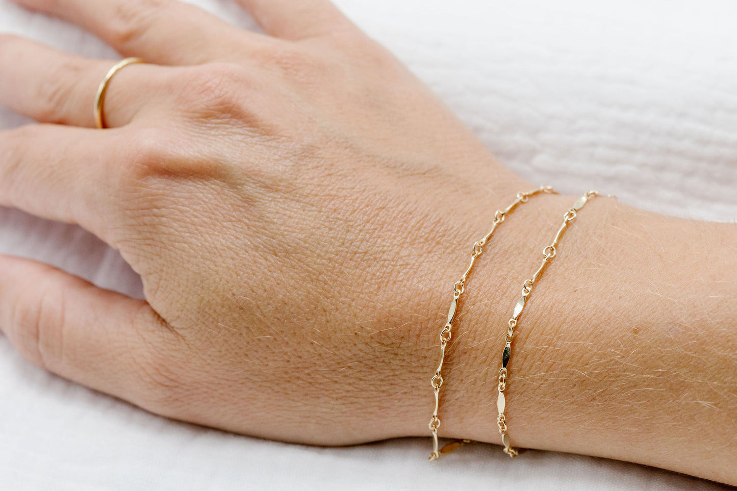 Gold Filled Dapped Bar Chain