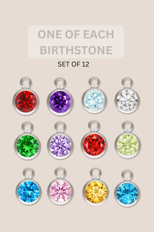 4mm Sterling Silver Birthstone Charm