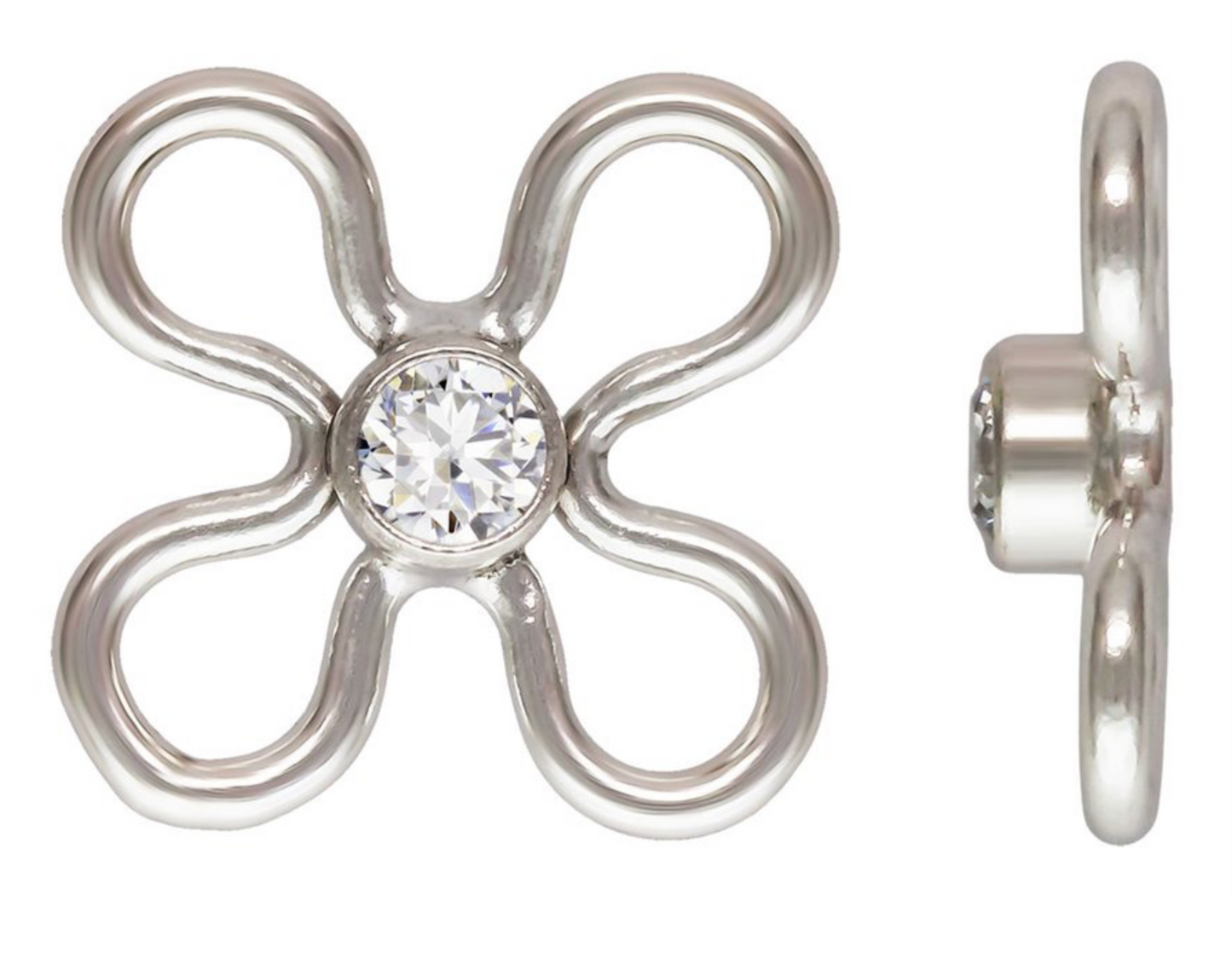 Sterling Silver Flower Connector