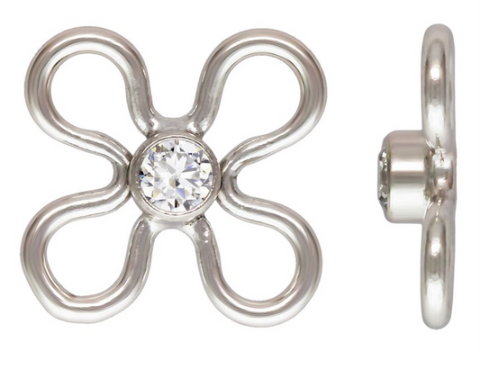 Sterling Silver Flower Connector (5 pieces)