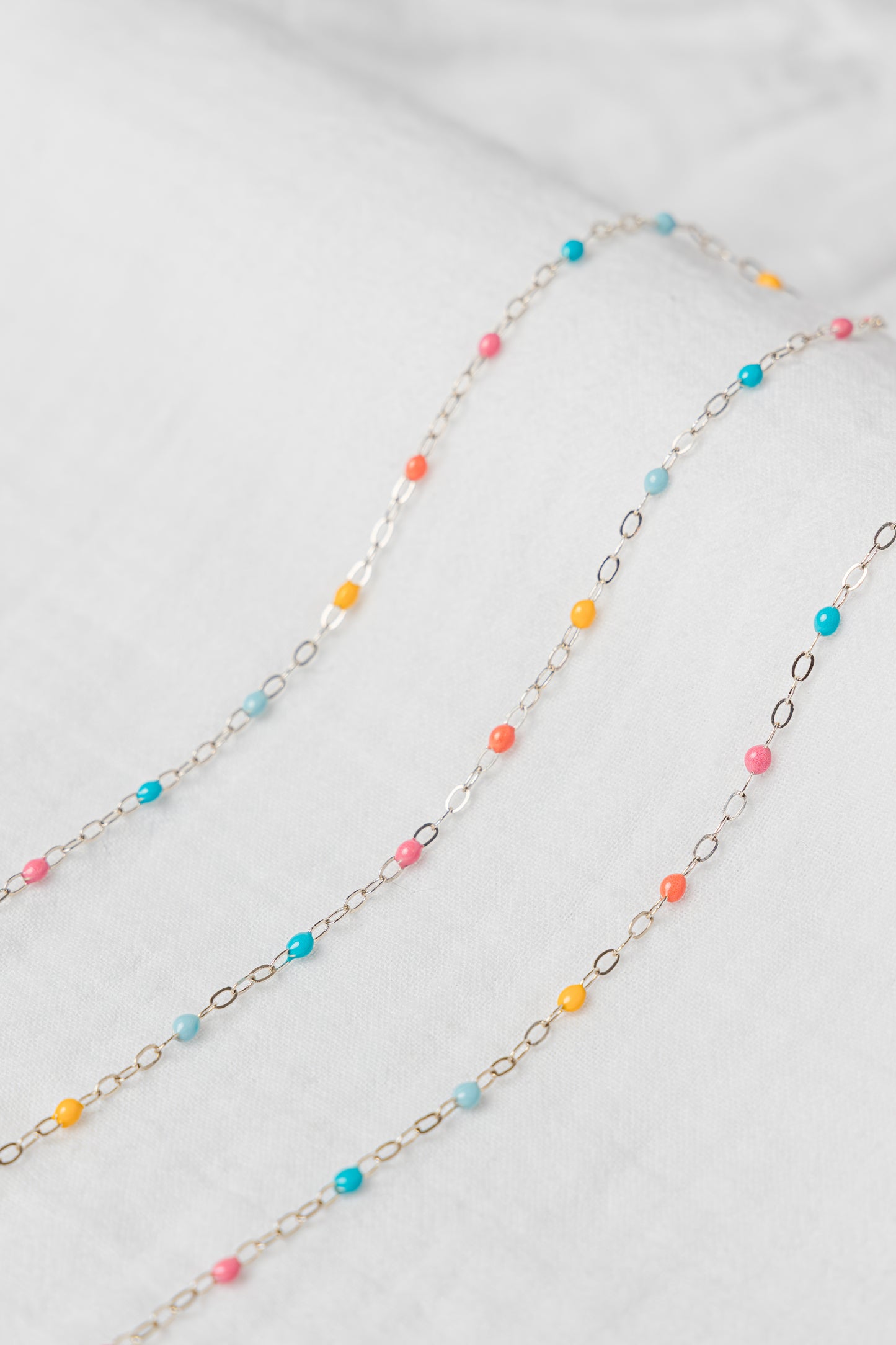 Sterling Silver Enamel Chain (Multicolor)