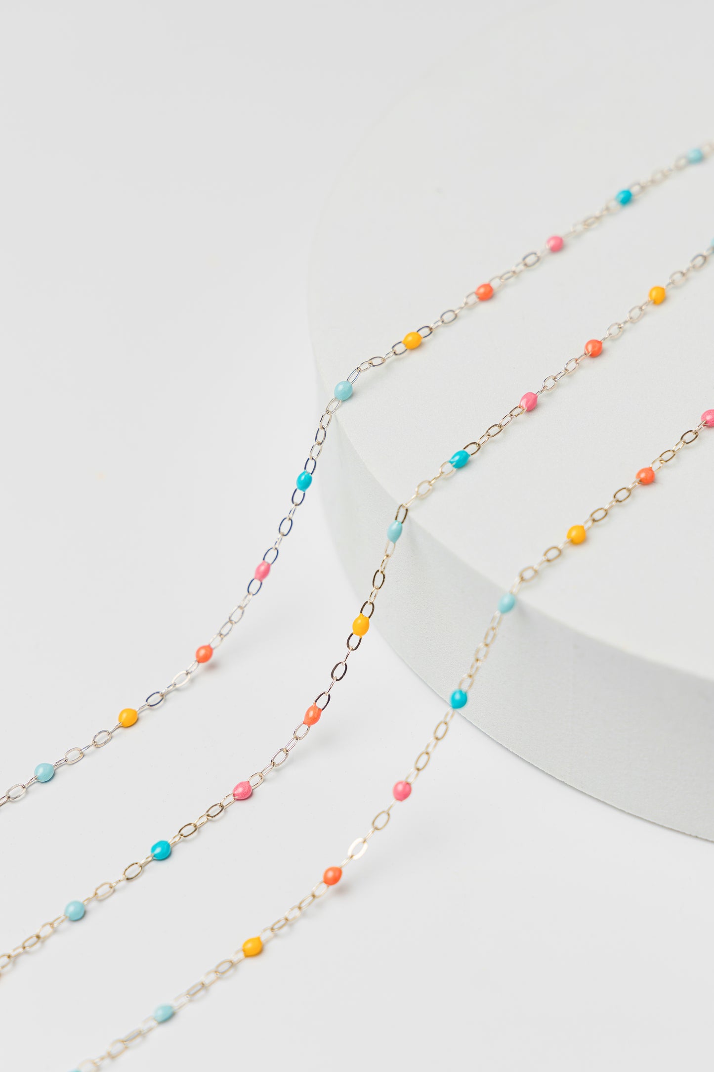 Sterling Silver Enamel Chain (Multicolor)