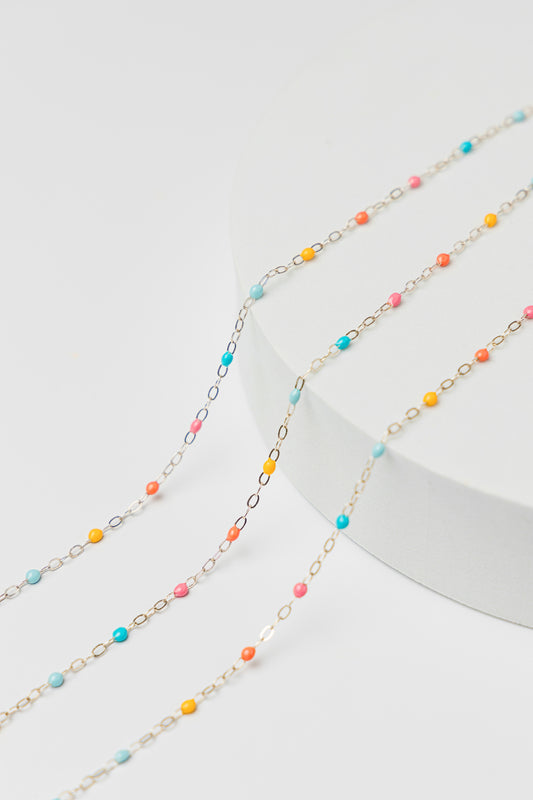 Sterling Silver Enamel Chain (Multicolor)