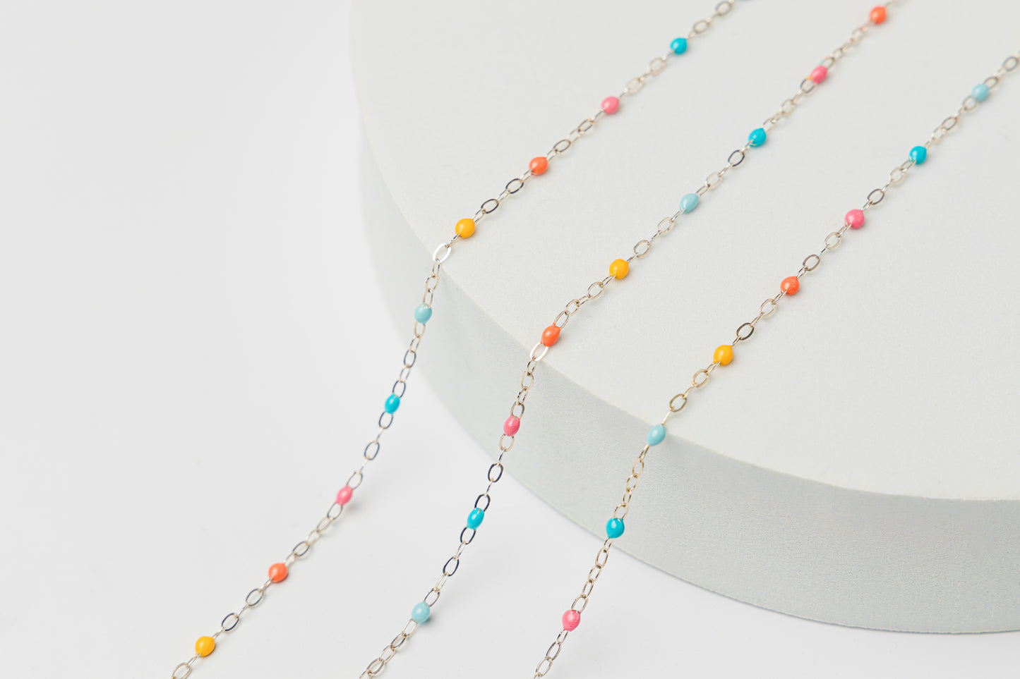 Sterling Silver Enamel Chain (Multicolor)