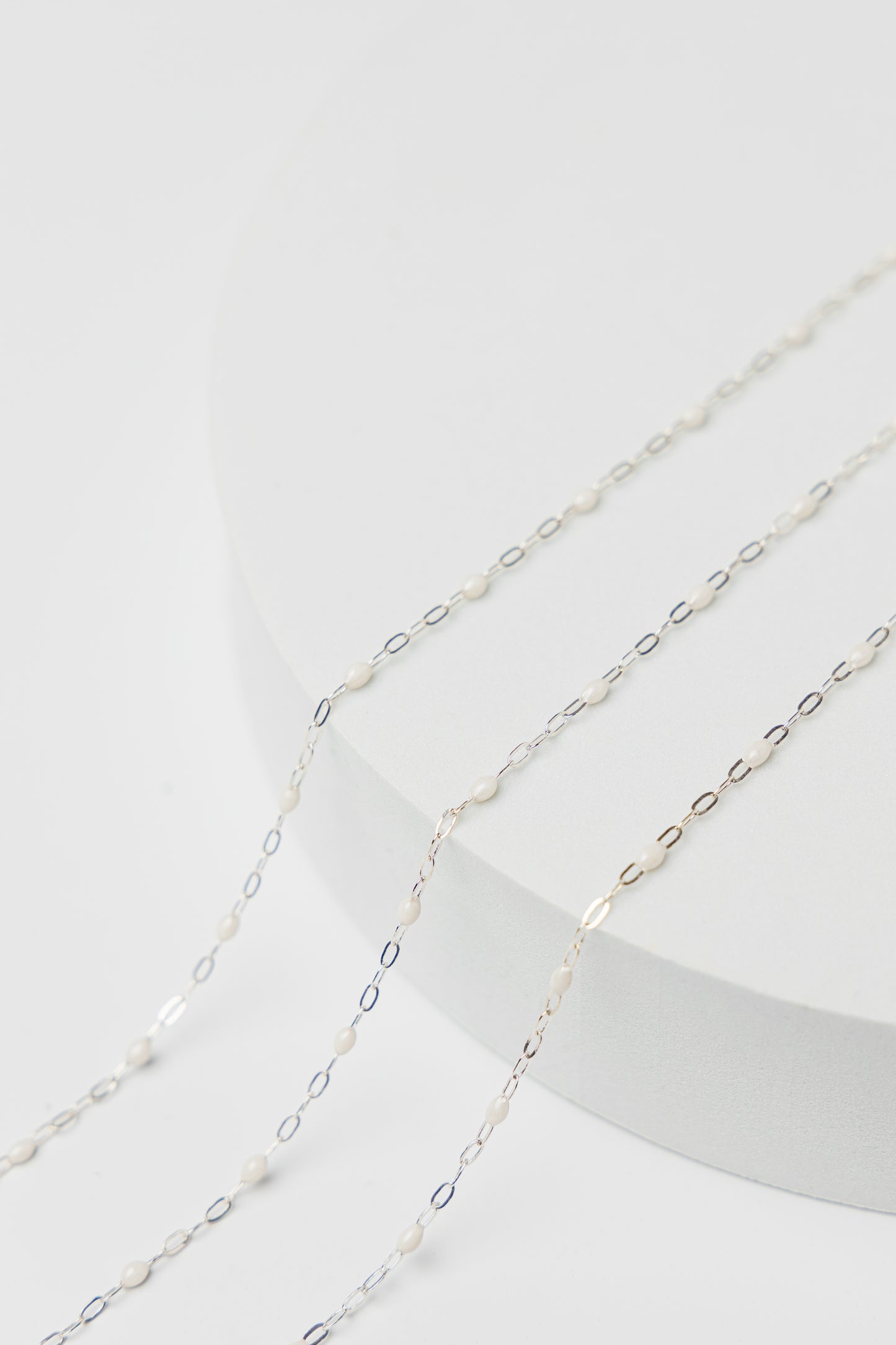 Sterling Silver Enamel Chain (White)