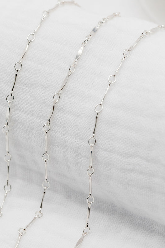 Sterling Silver Dapped Bar Chain