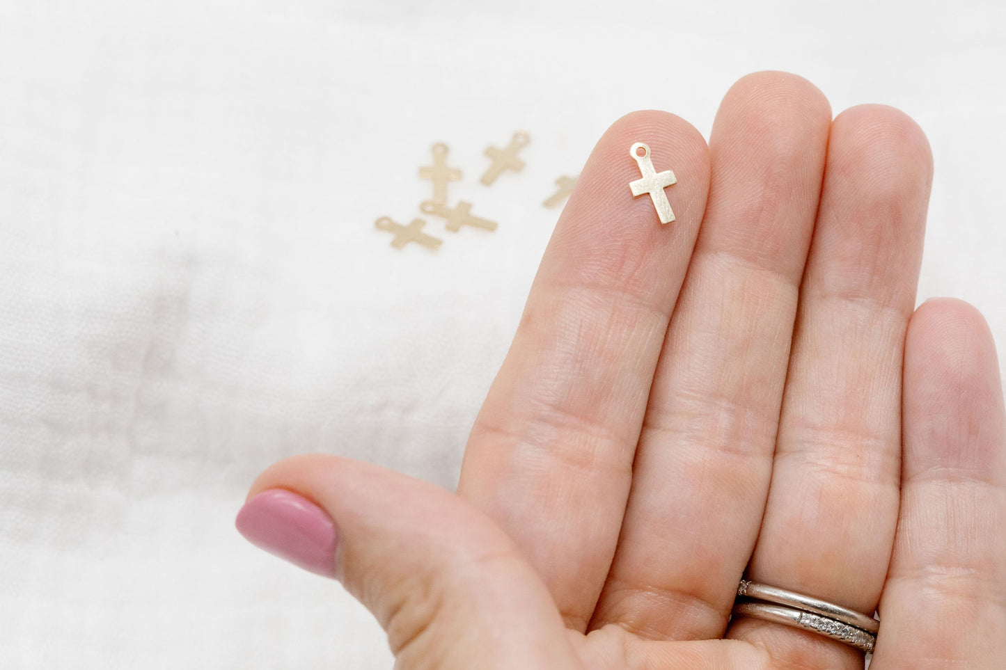 Gold Filled Cross Charm (5 pieces)