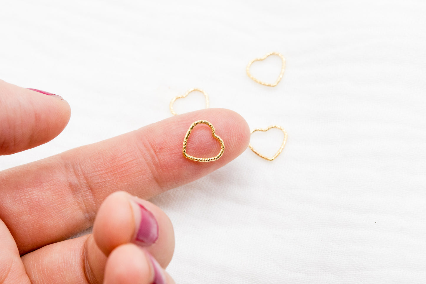 14kt Gold Filled Sparkle Heart Connector (5 Pieces)