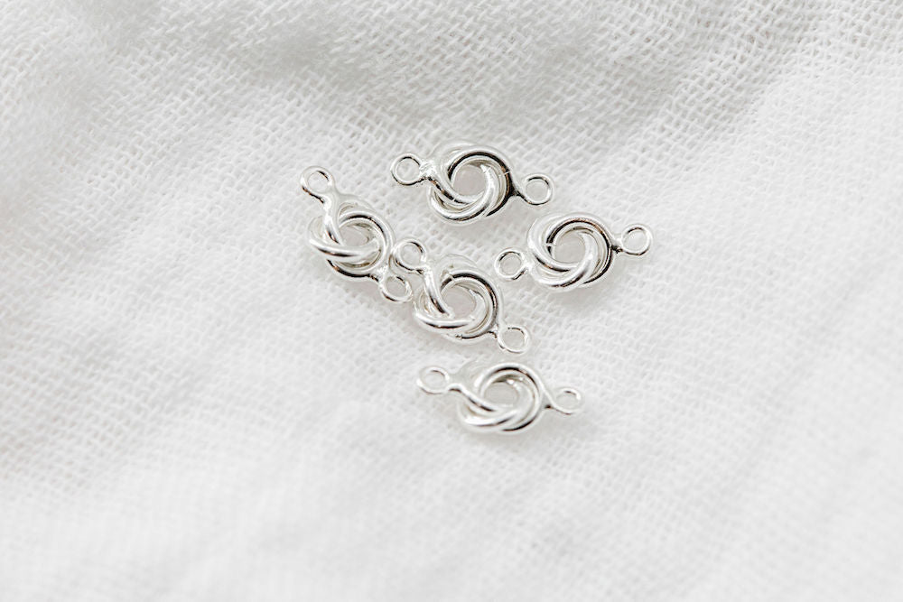 Sterling Silver Love Knot Connector (2 pieces)