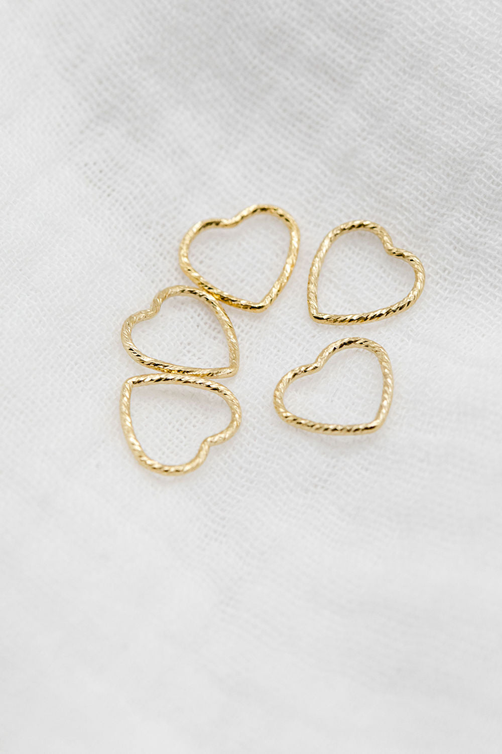 14kt Gold Filled Sparkle Heart Connector (5 Pieces)