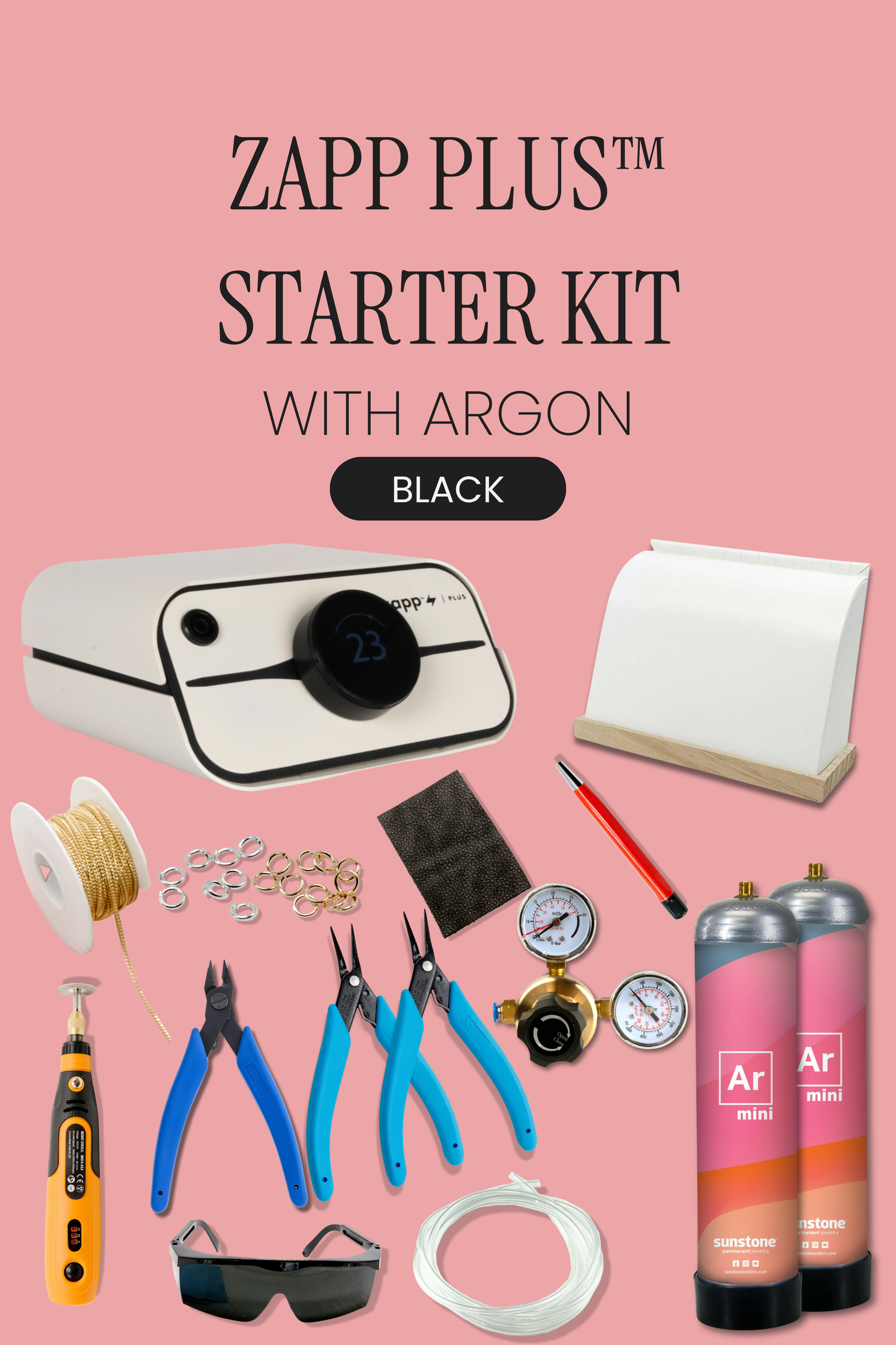 NEW Black Zapp Plus - Permanent Jewelry Welder Starter Kit {with Argon Mini}