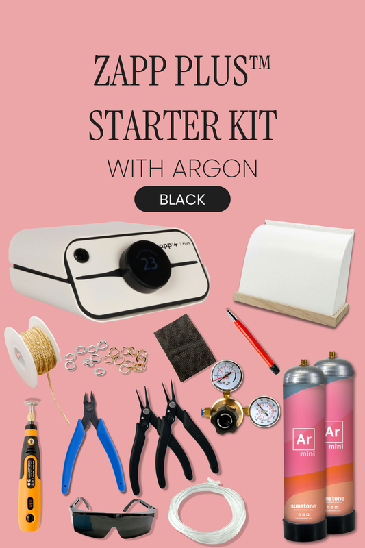 Black Zapp Plus - Permanent Jewelry Welder Starter Kit {with Argon Mini}
