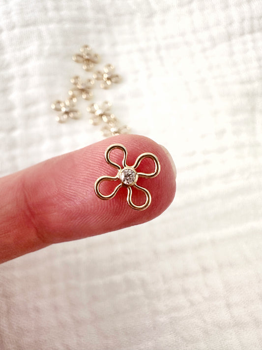 14Kt Gold Filled Flower Connector