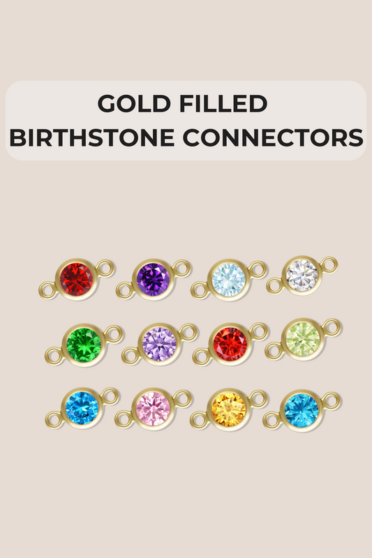 4mm Gold Filled Birthstone Connector