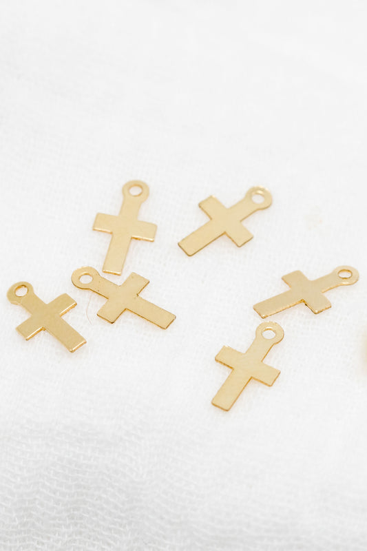 Gold Filled Cross Charm (5 pieces)